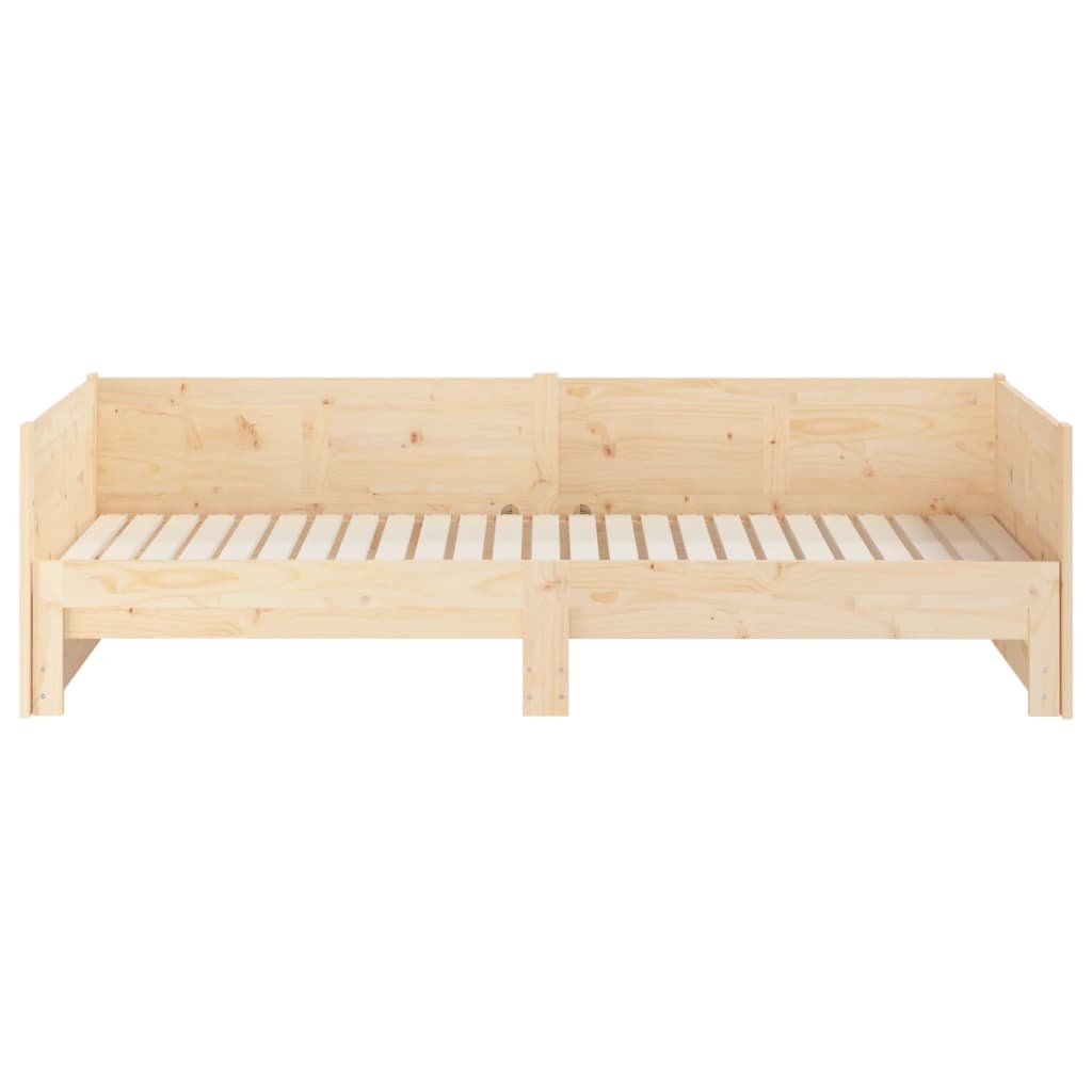 Daybed med udtræk 2x(90x200) cm massivt fyrretræ - naturfarvet, 90 x 200 cm - number 7.