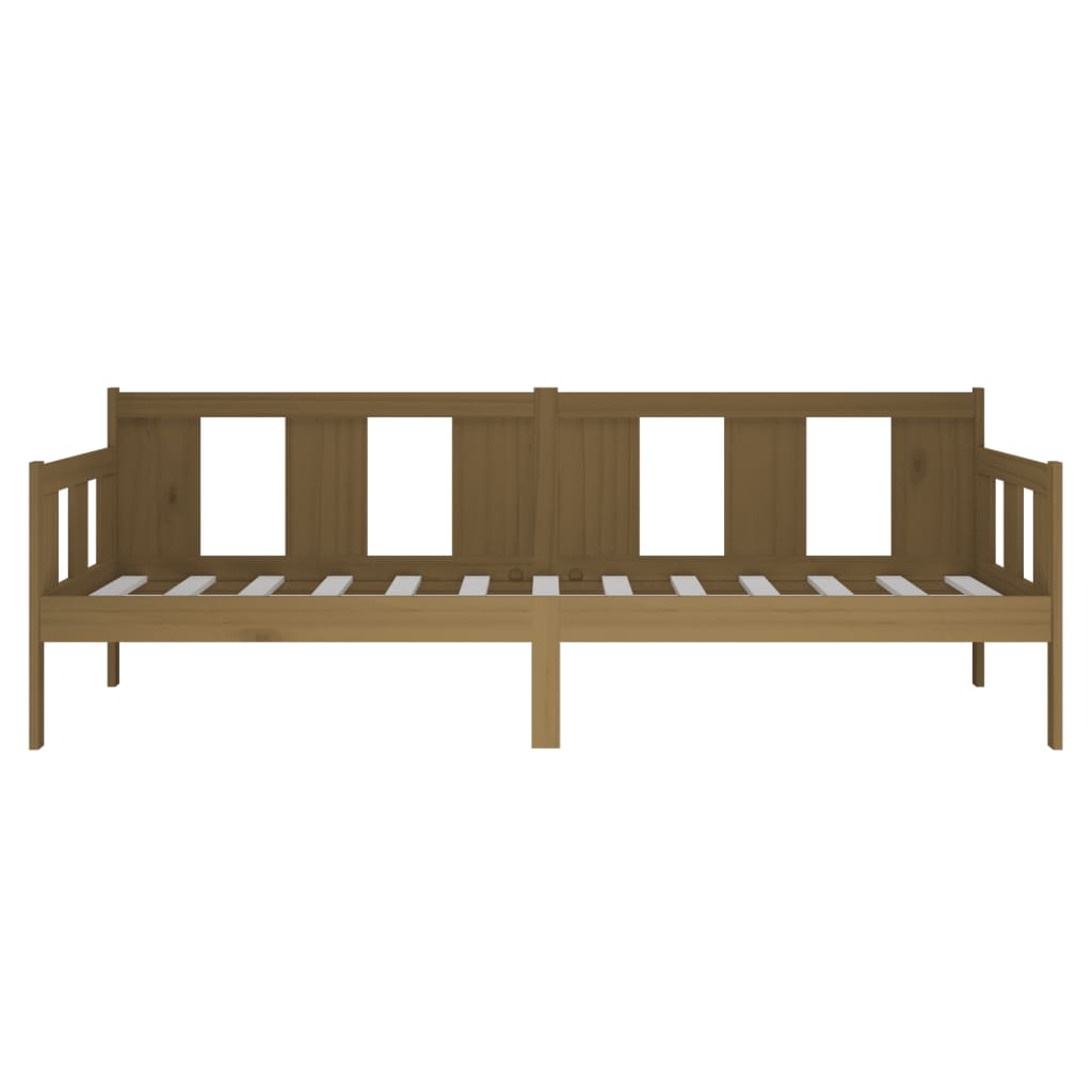 Daybed massivt fyrretræ gyldenbrun - honningfarvet, 90 x 200 cm - number 7.
