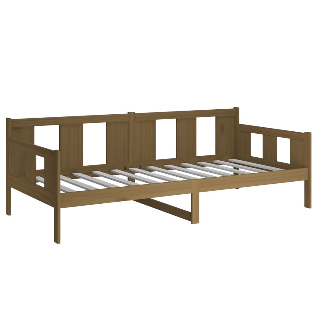 Daybed massivt fyrretræ gyldenbrun - honningfarvet, 90 x 200 cm - number 6.