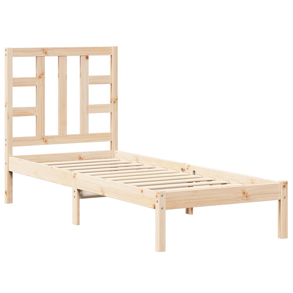 Bed frame solid wood - natural colored, 75 x 190 cm - number 2.