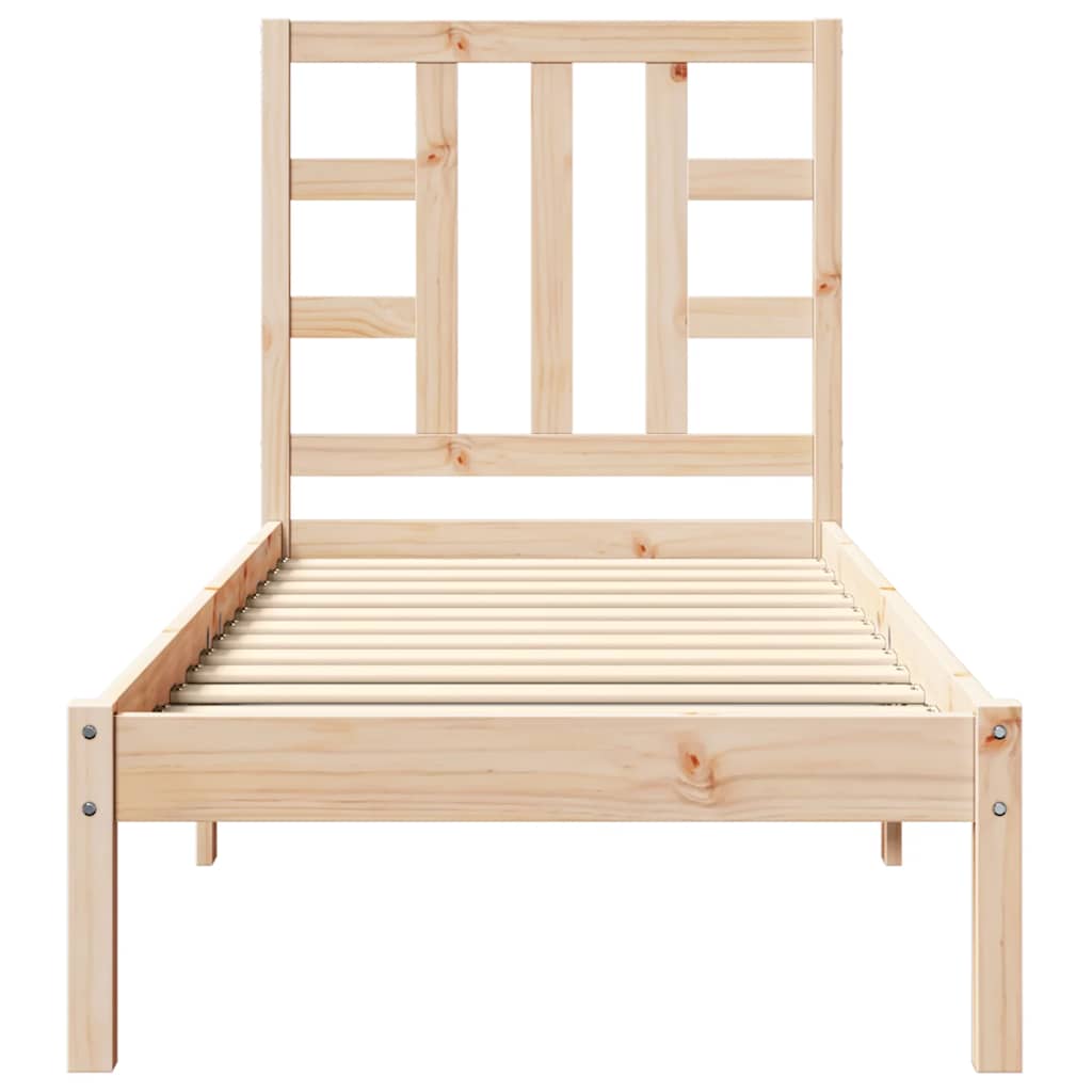 Bed frame solid wood - natural colored, 75 x 190 cm - number 5.