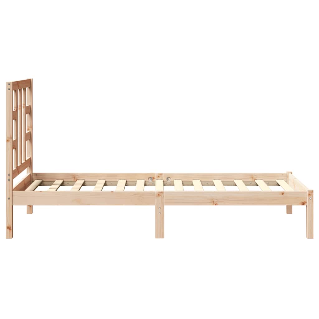 Bed frame solid wood - natural colored, 75 x 190 cm - number 6.