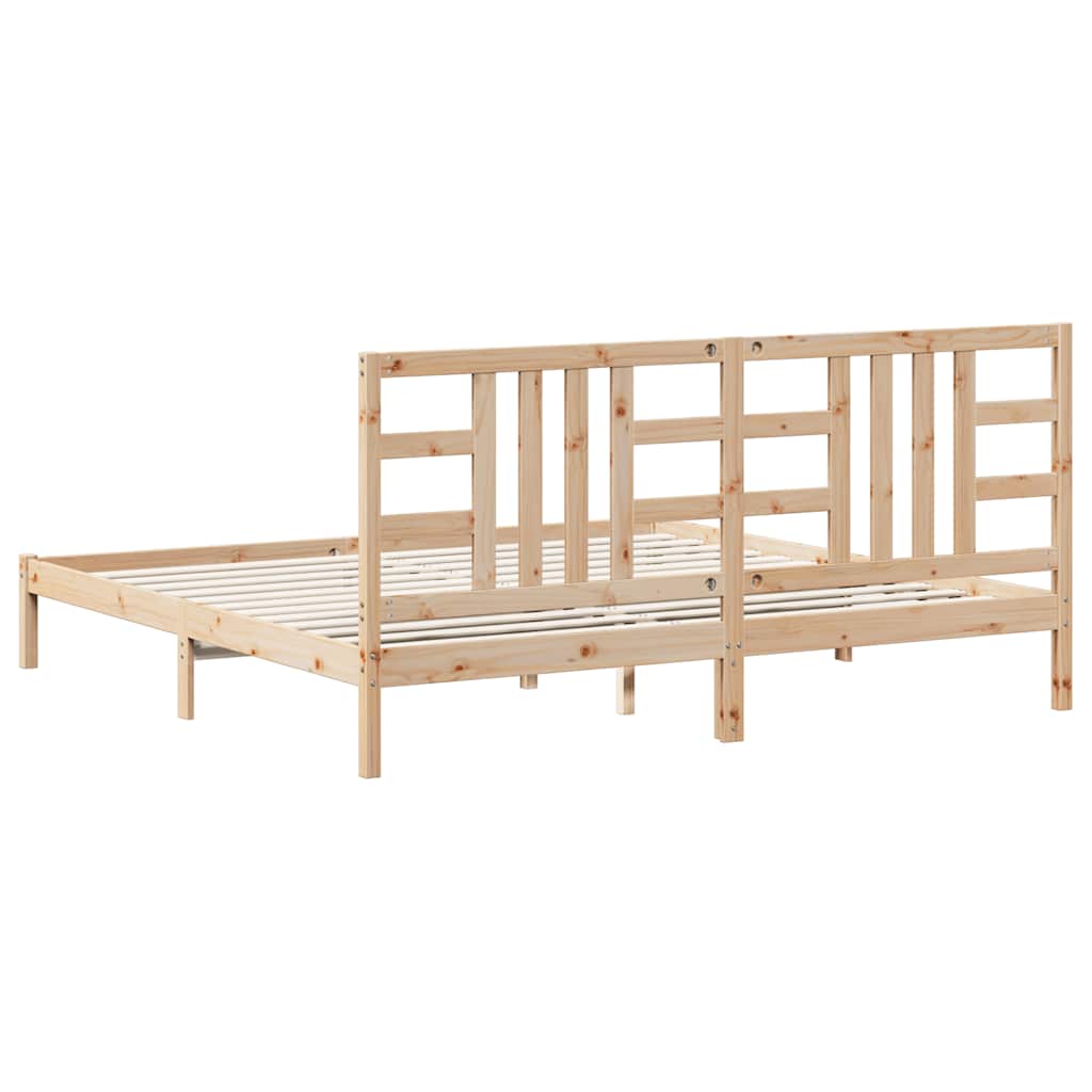 Okvir kreveta puno drvo - boja meda, 200 x 200 cm - number 5.