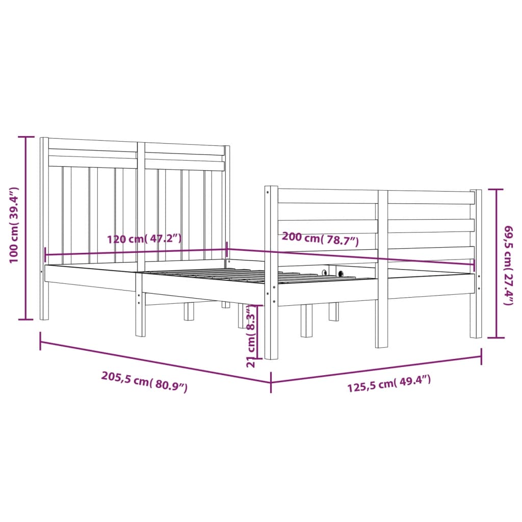 Cadre de lit en bois massif - number 6.