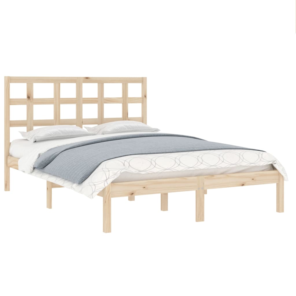 Bed frame solid wood - natural colour, 200 x 200 cm - number 3.