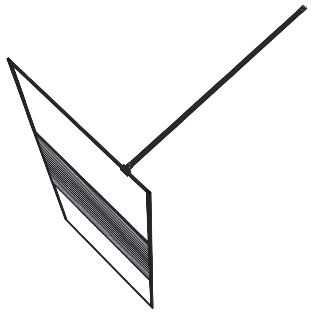 Duschskärm klart säkerhetsglas - svart, 80 x 195 cm, randig - number 5.