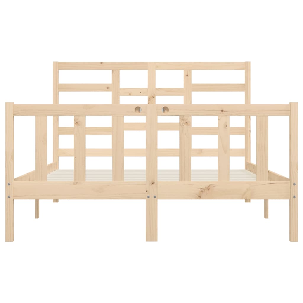 Bed frame without mattress solid pine - natural colour, 160 x 200 cm - number 5.