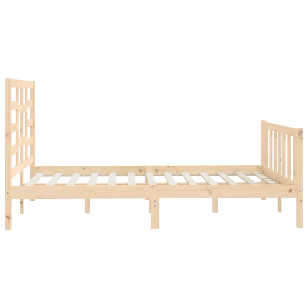 Bed frame without mattress solid pine - natural colour, 160 x 200 cm - number 6.