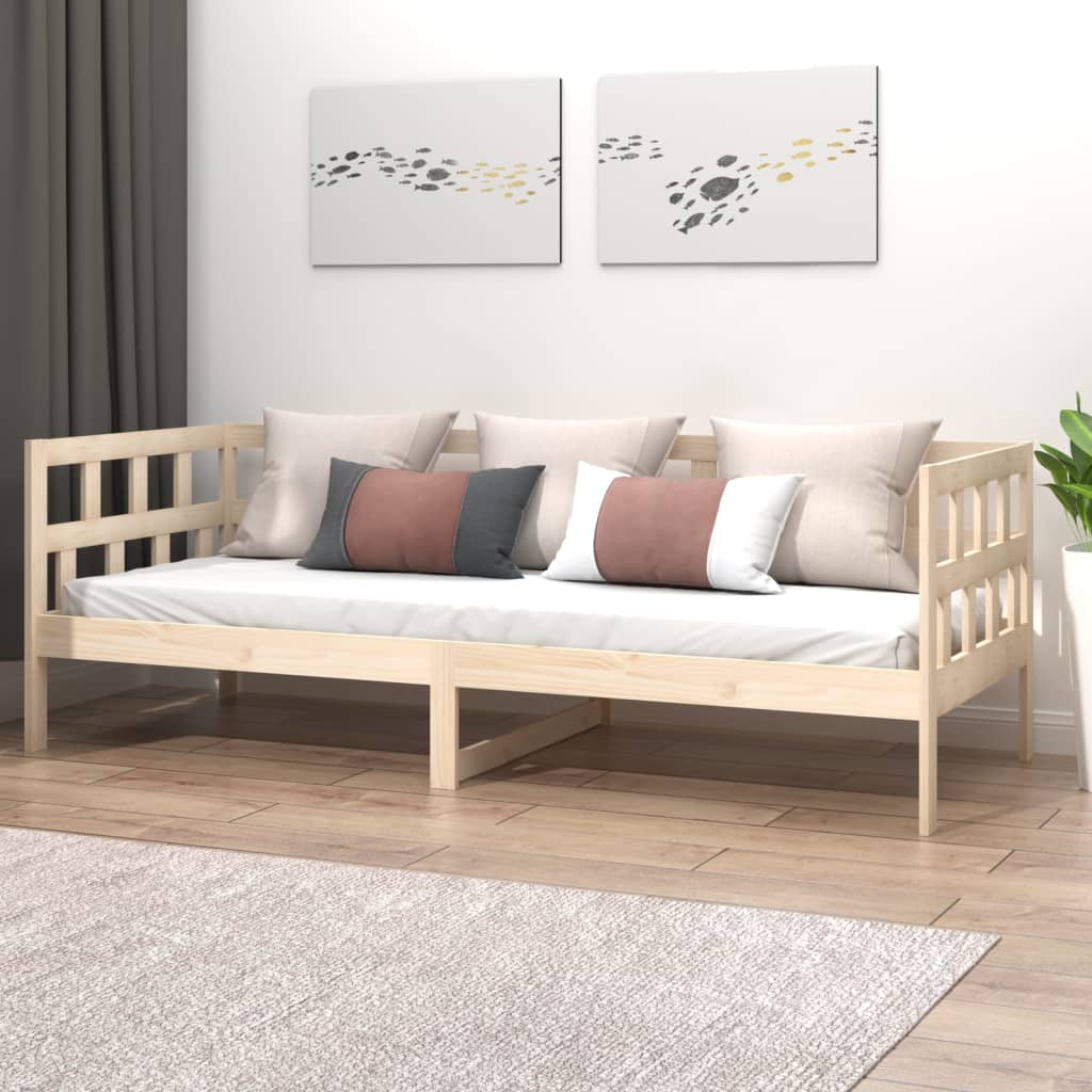 Daybed massivt fyrretræ - naturfarvet, 90 x 200 cm - number 1.