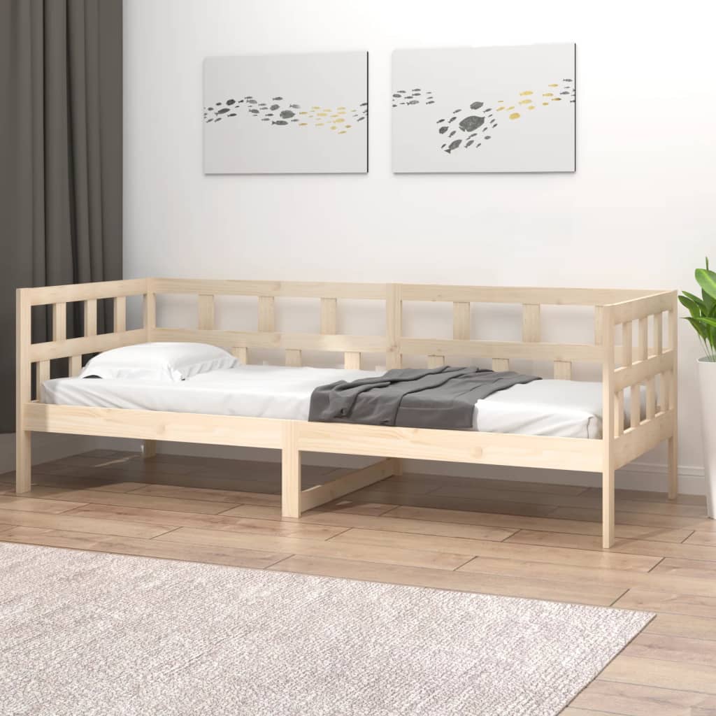 Daybed massivt fyrretræ - naturfarvet, 90 x 200 cm - number 4.