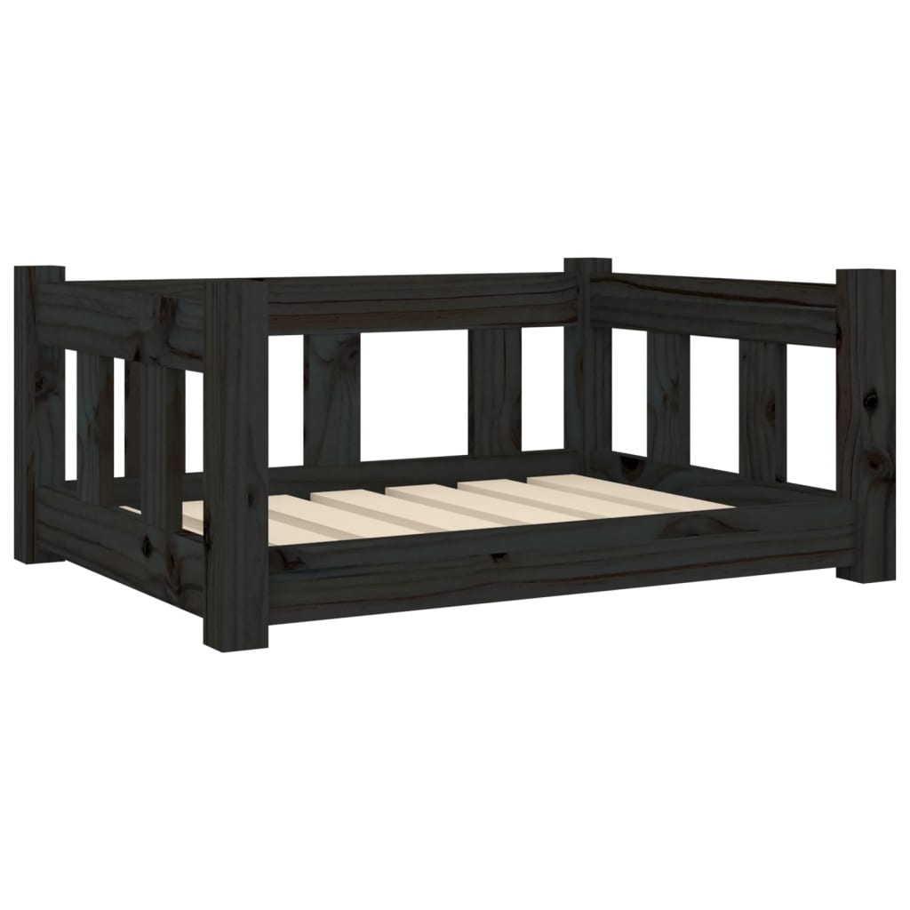 Lit de chien 65,5x50,5x28 cm pine solide - noir, 65,5 x 50,5 x 28 cm - number 2.
