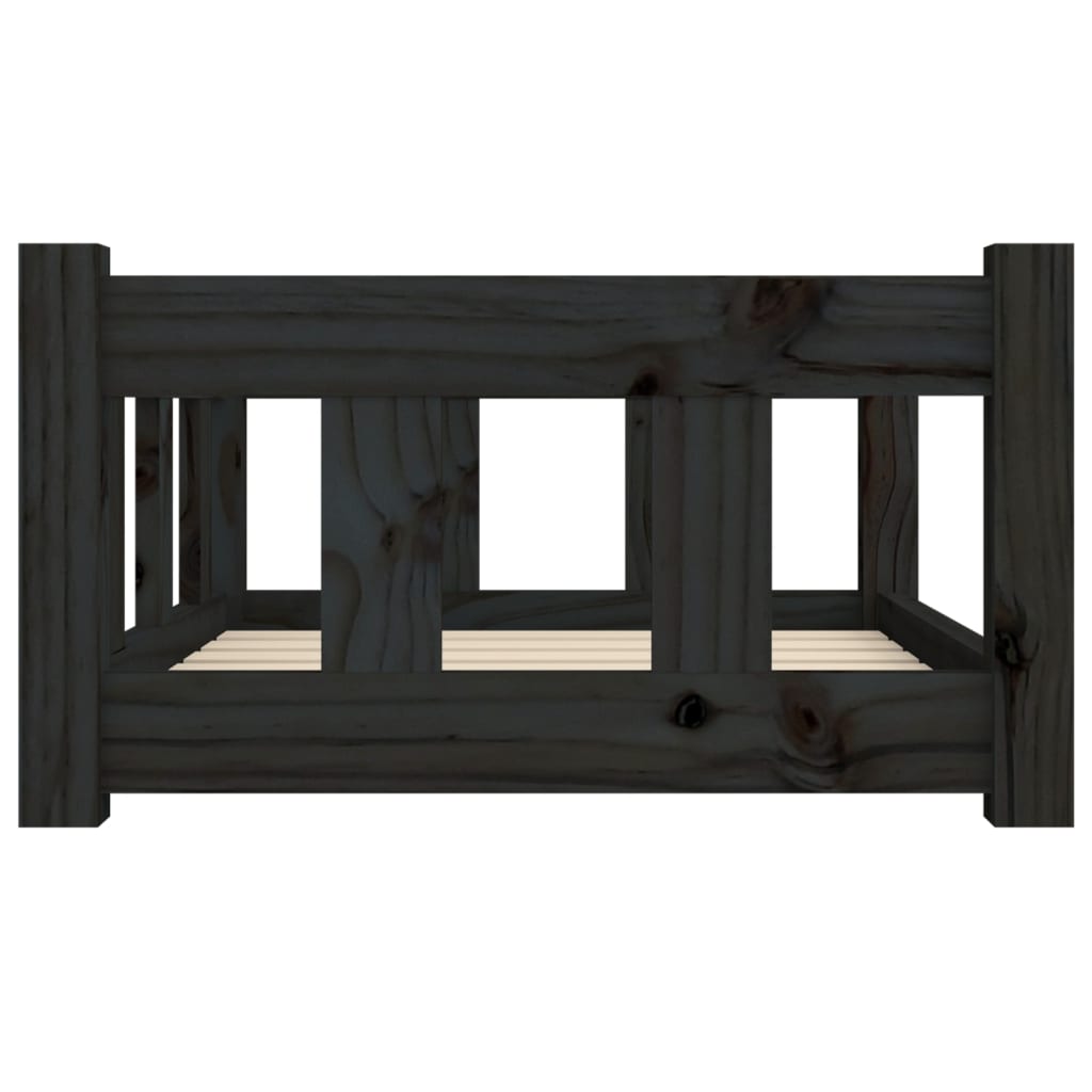 Lit de chien 65,5x50,5x28 cm pine solide - noir, 65,5 x 50,5 x 28 cm - number 5.