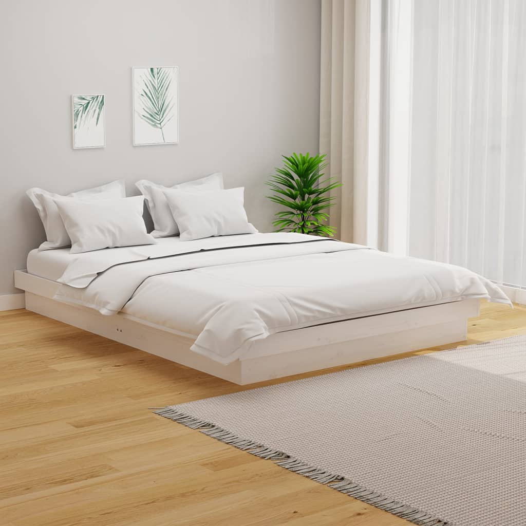 Struttura letto king size pino massello - bianco, 150 x 200 cm - number 1.