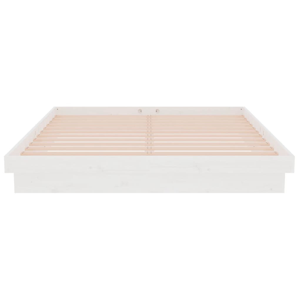 Struttura letto king size pino massello - bianco, 150 x 200 cm - number 5.