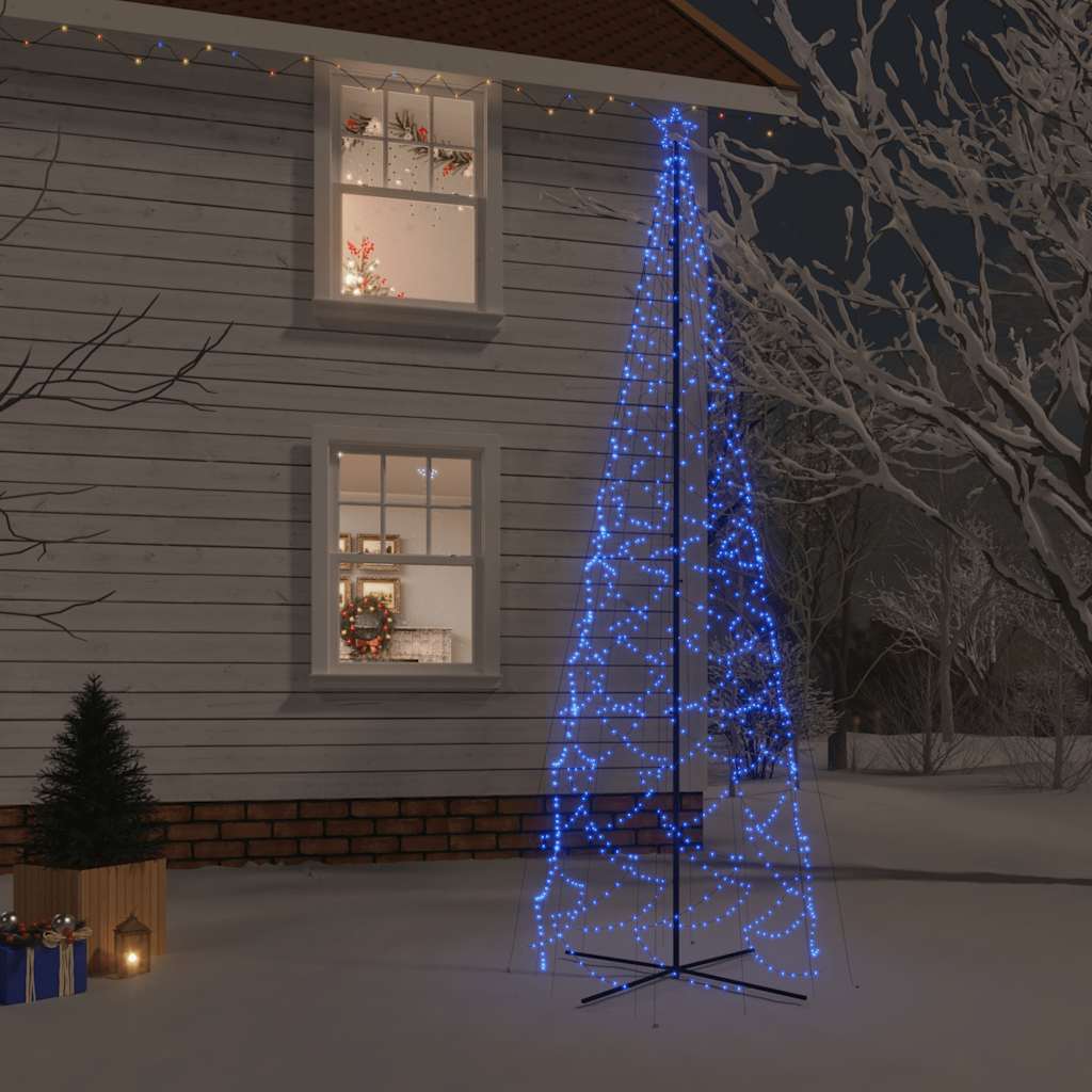 Cone-shaped christmas tree 160x500 cm 1400 leds blue light - number 1.