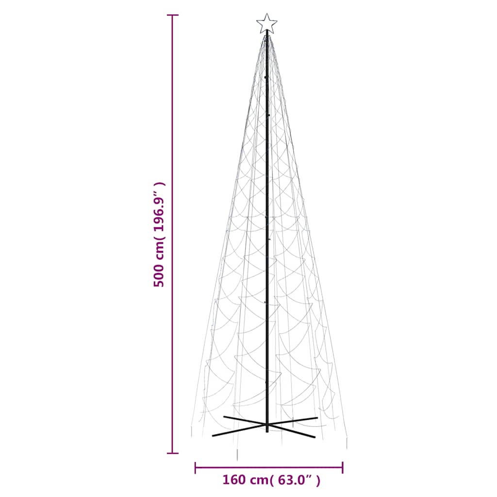 Sapin de noël en forme de cône 160x500 cm 1400 led lumière bleue - number 10.