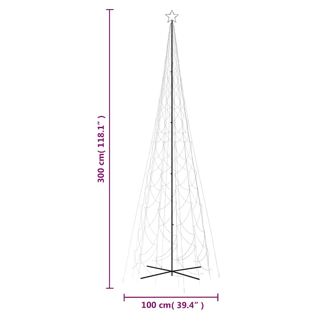 Cone-shaped christmas tree 230x800 cm 3000 leds cold white light - number 10.