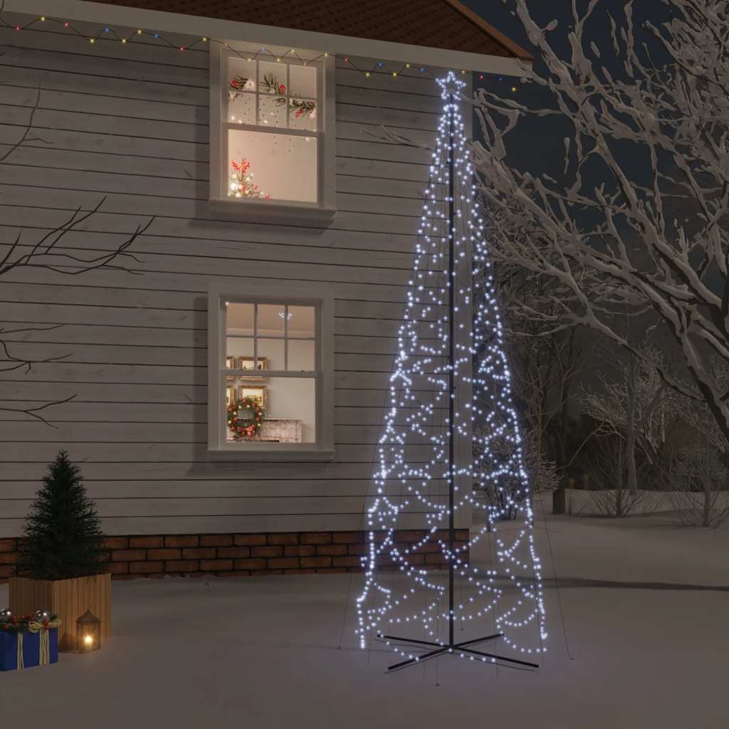 Cone-shaped christmas tree 160x500 cm 1400 leds cold white light - number 1.