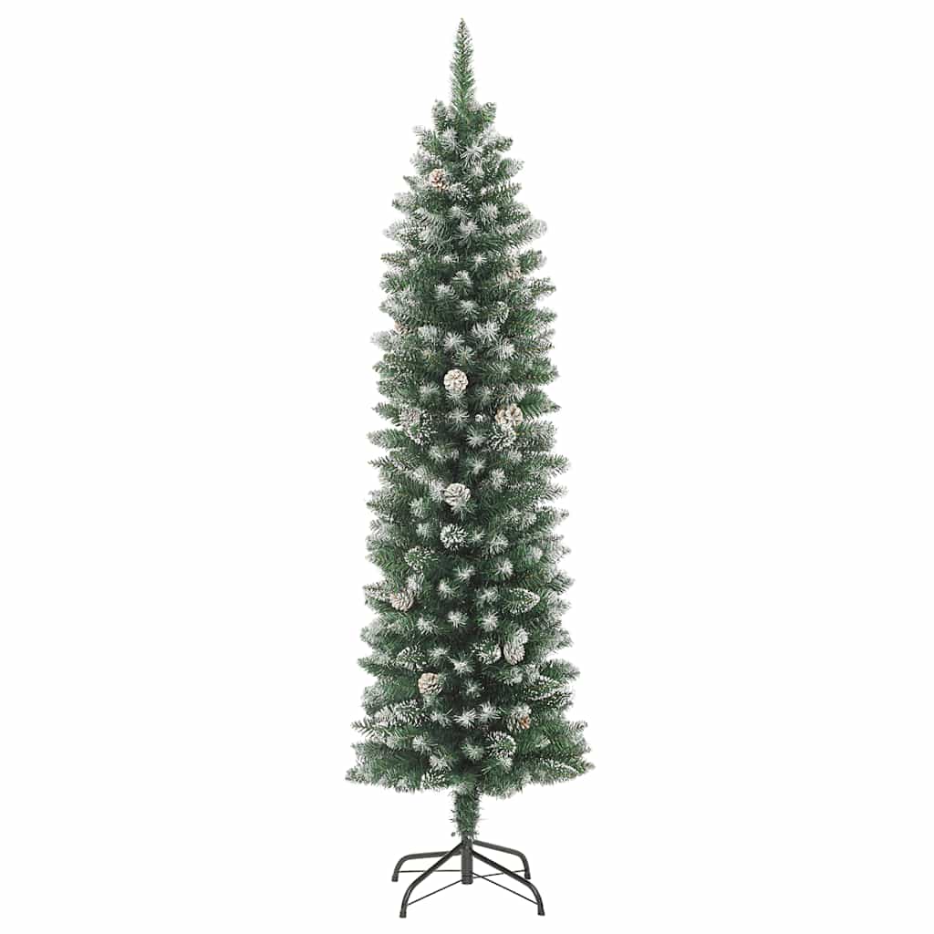Sapin de noël artificiel étroit avec base de sapin de noël 180 cm pvc - number 3.
