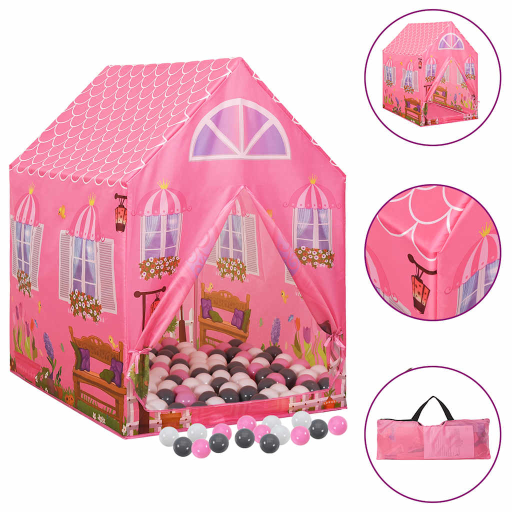 Jouez à la tente pour les enfants 69x94x104 cm avec 250 balles rose - multicolore 2, 1 - number 1.