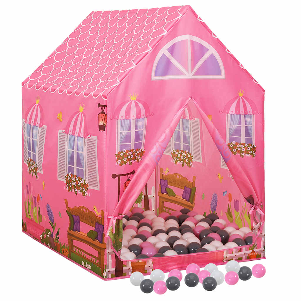 Jouez à la tente pour les enfants 69x94x104 cm avec 250 balles rose - multicolore 2, 1 - number 2.