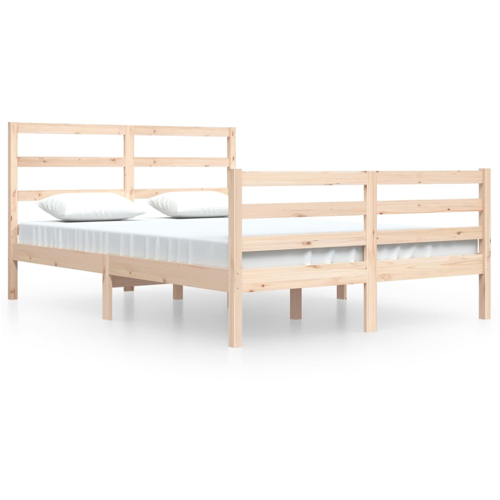 Sengeramme massivt fyrretræ - naturfarvet, 140 x 200 cm - number 2.