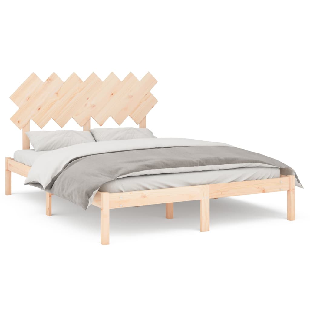 Bed frame solid wood - natural colour, 140 x 200 cm - number 2.