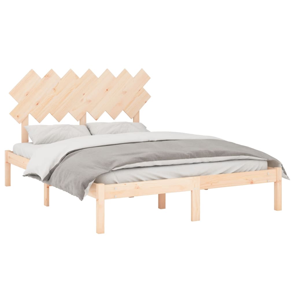 Bed frame solid wood - natural colour, 140 x 200 cm - number 3.