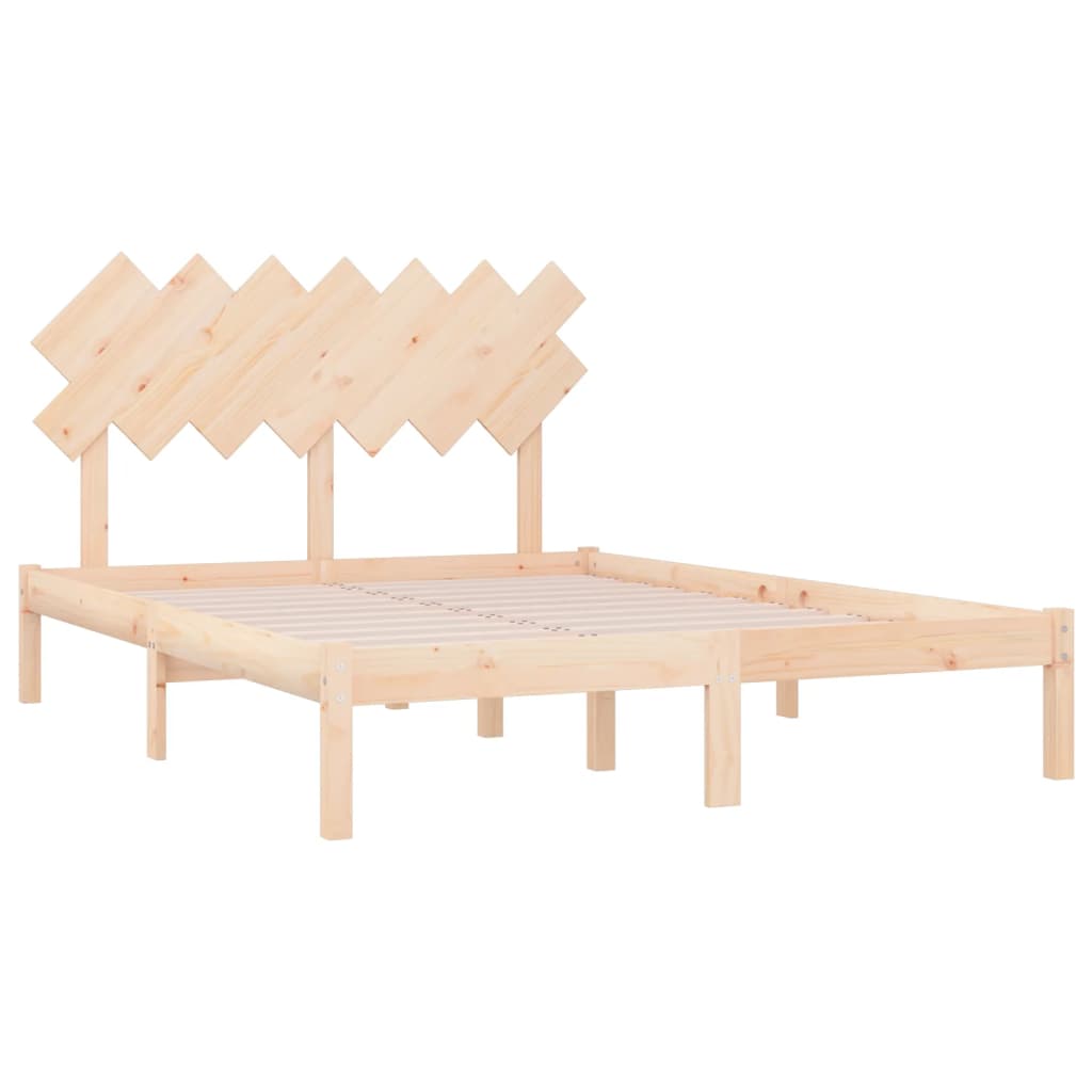 Bed frame solid wood - natural colour, 140 x 200 cm - number 4.