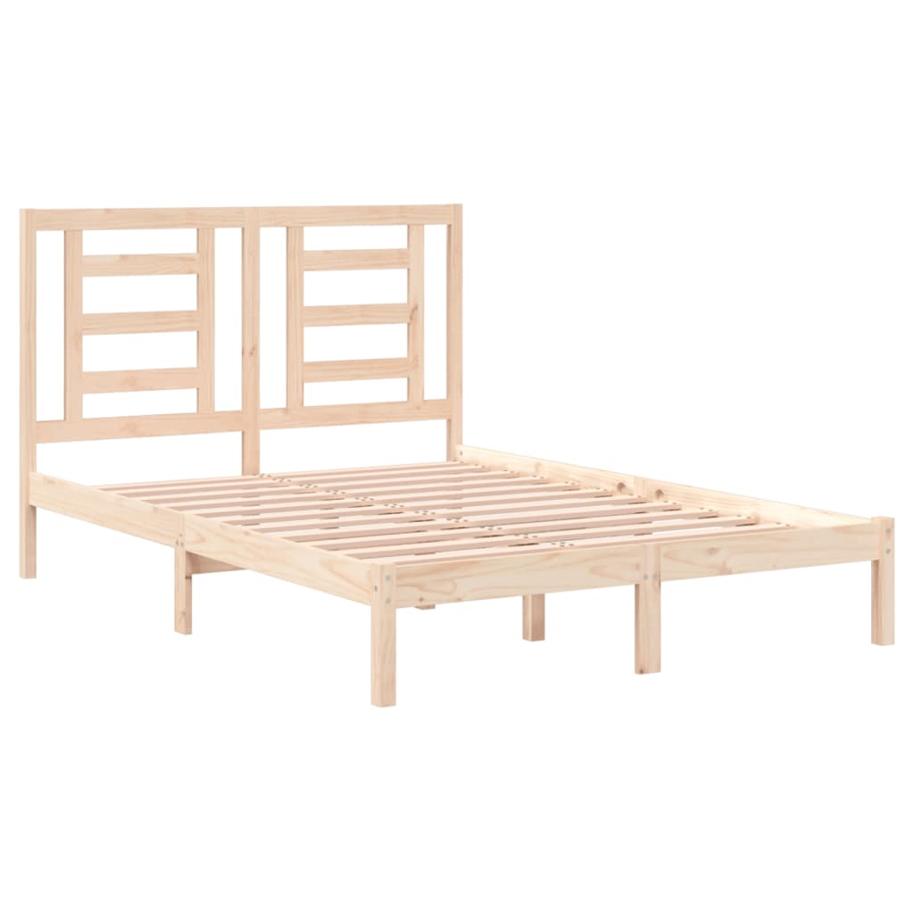 Bed frame without mattress solid pine - natural colored, 140 x 200 cm - number 4.