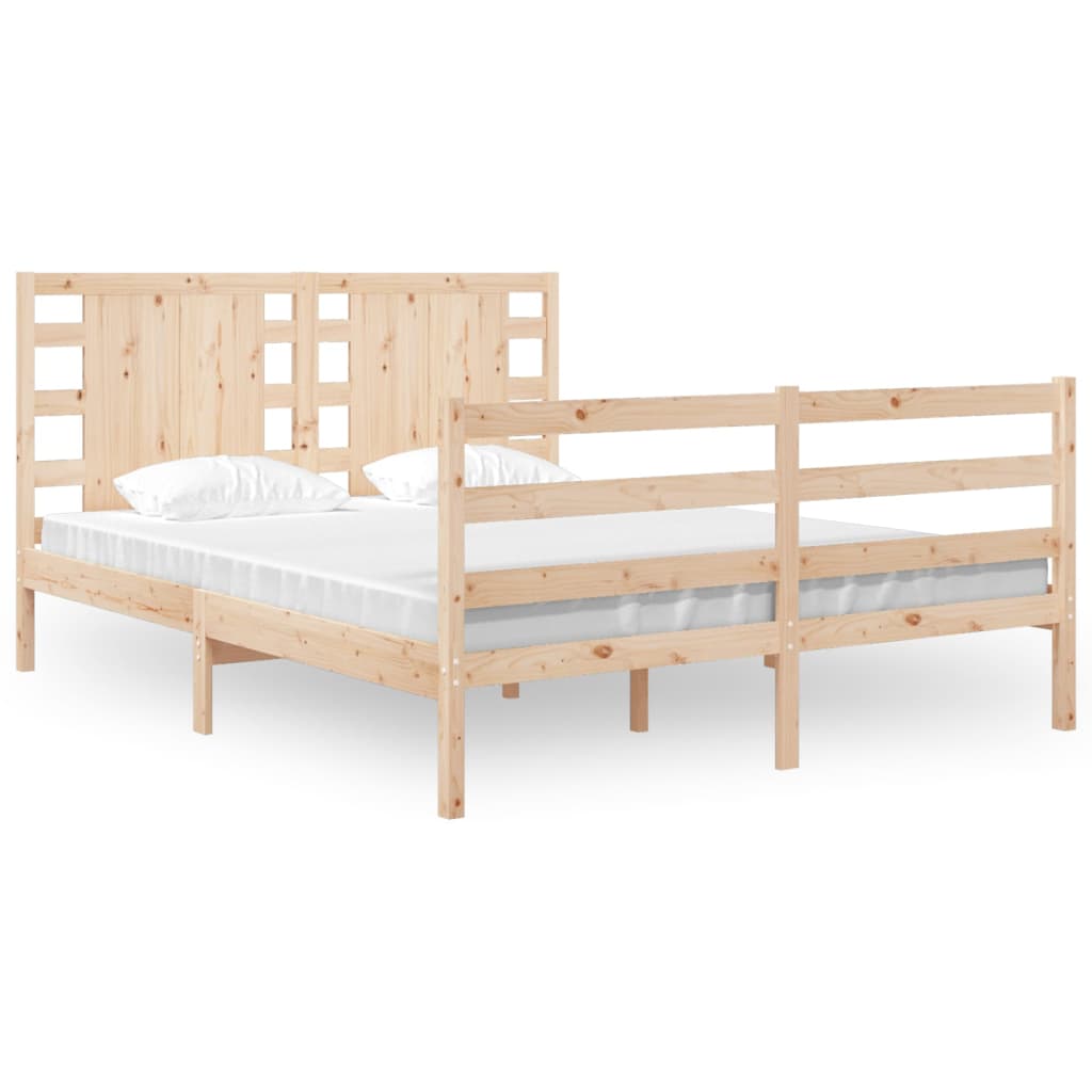 Bed frame without mattress solid pine - natural colour, 120 x 190 cm - number 2.