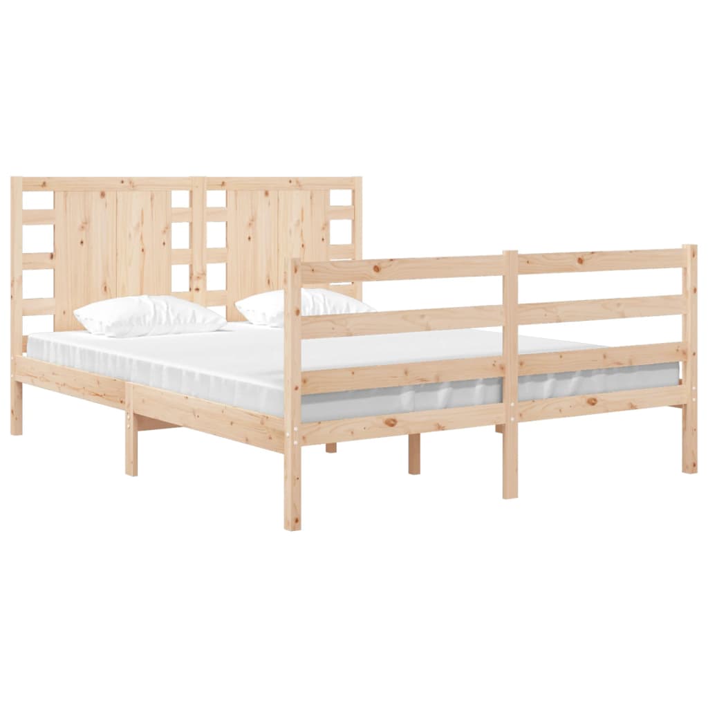 Bed frame without mattress solid pine - natural colour, 120 x 190 cm - number 3.