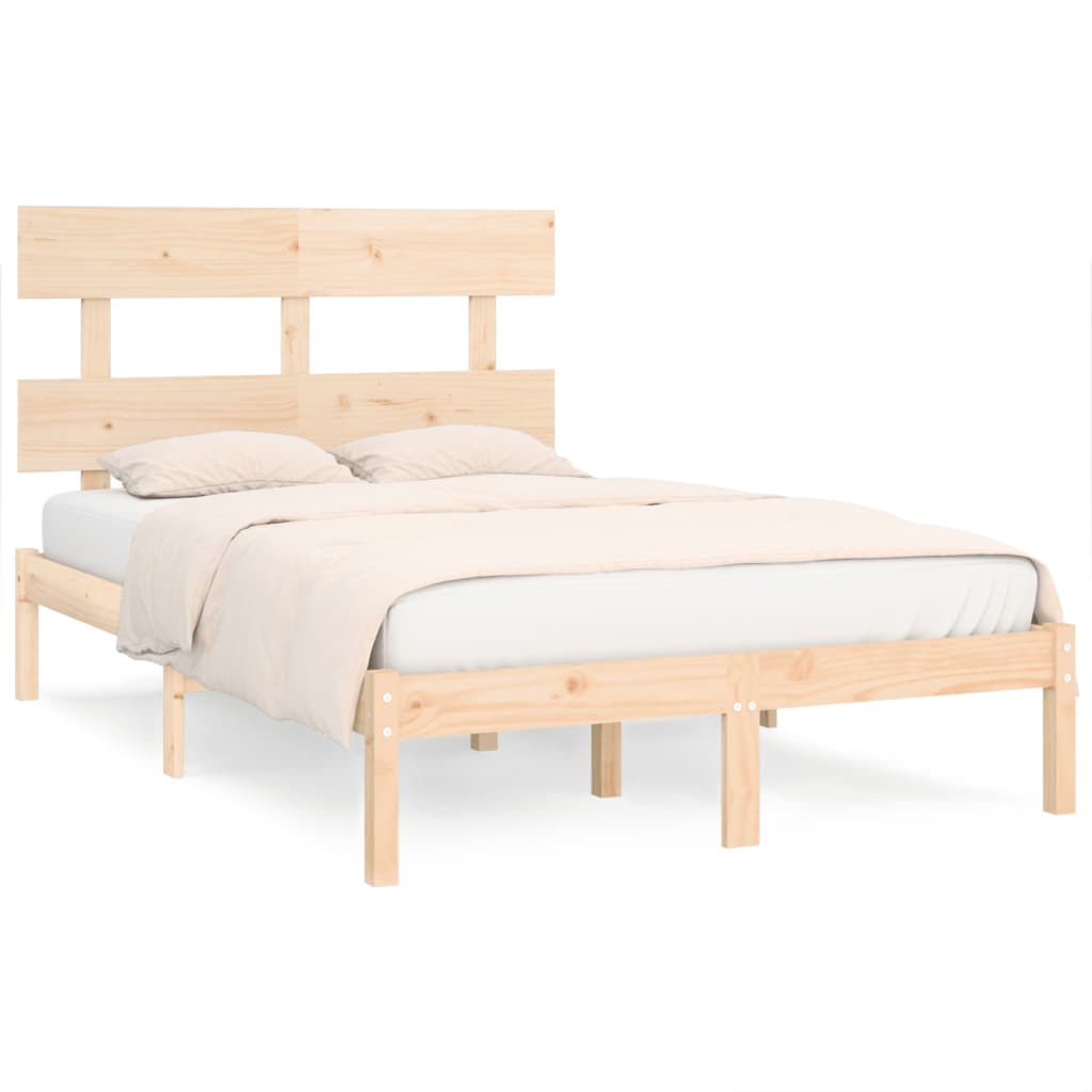 Bed frame solid wood - natural color, 120 x 190 cm - number 2.