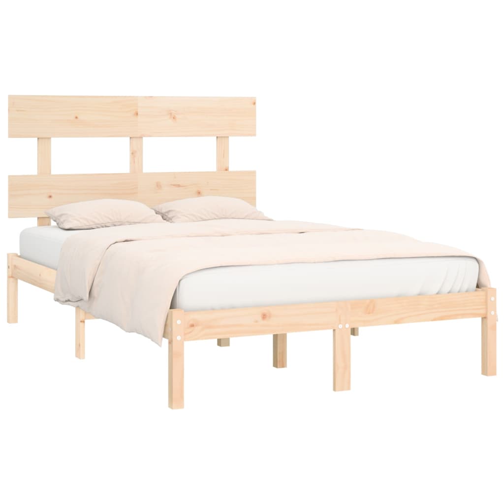 Bed frame solid wood - natural color, 120 x 190 cm - number 3.