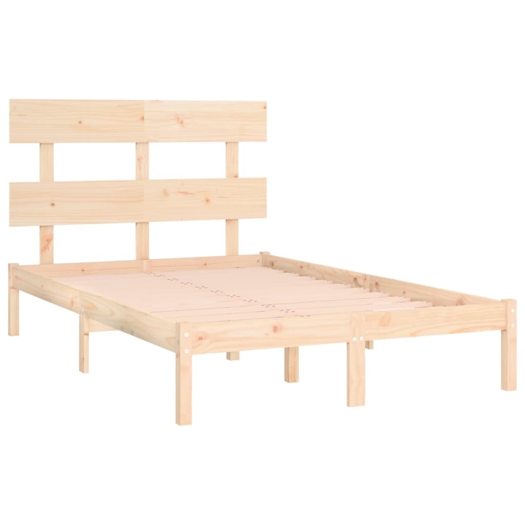 Bed frame solid wood - natural color, 120 x 190 cm - number 4.