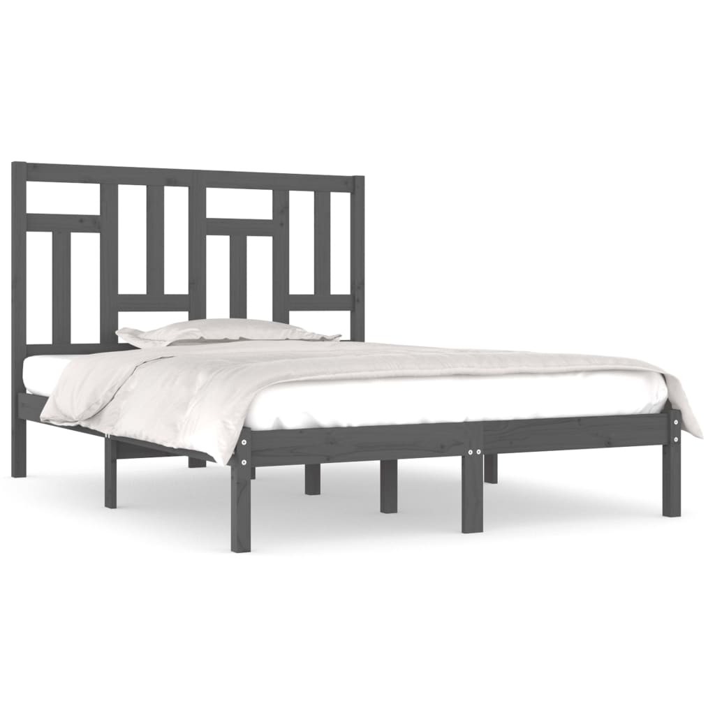 Bed frame solid pine - gray, 200 x 200 cm - number 2.