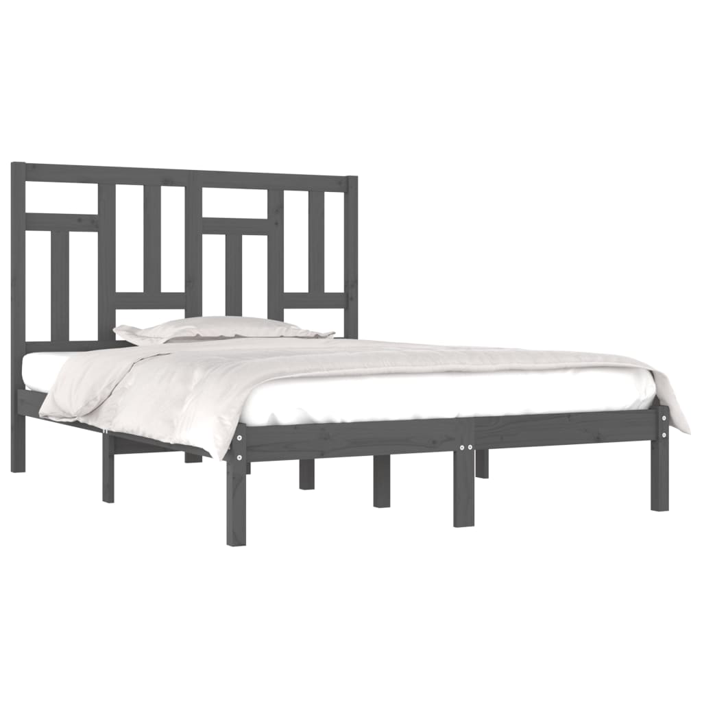 Bed frame solid pine - gray, 200 x 200 cm - number 3.