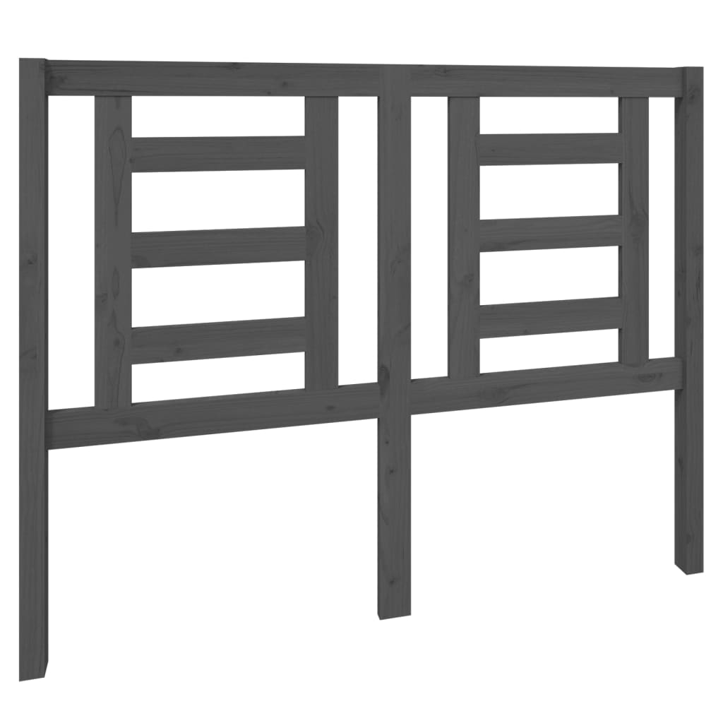 Sengegærde 126x4x100 cm massivt fyrretræ grå - number 2.