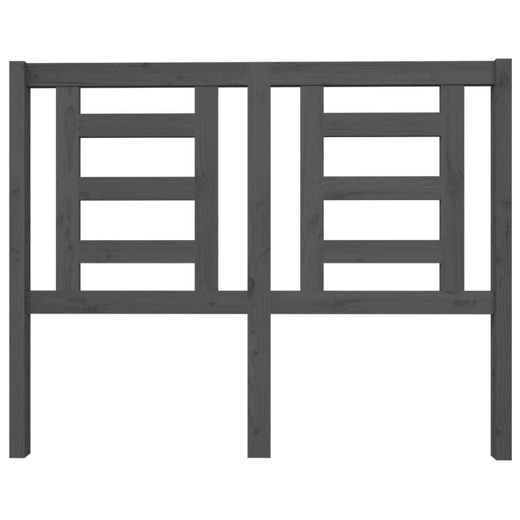 Sengegærde 126x4x100 cm massivt fyrretræ grå - number 3.