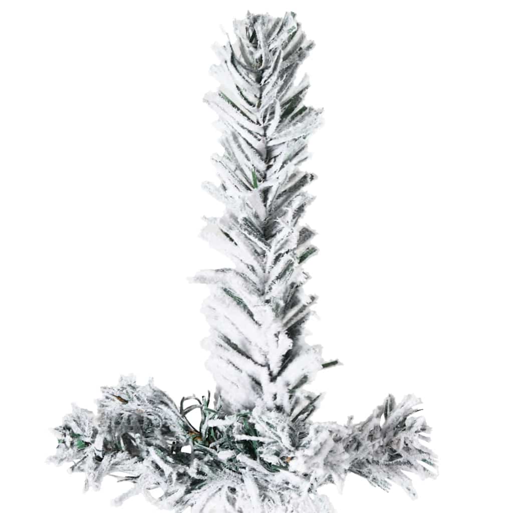 Demi-sapin de noël artificiel avec neige étroite - blanc et vert, 180 cm, 1 - number 6.