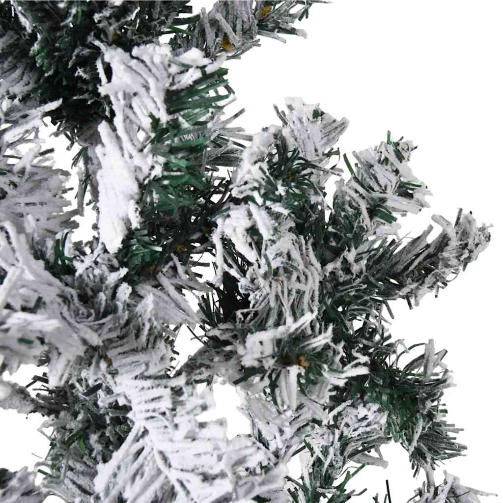 Demi-sapin de noël artificiel avec neige étroite - blanc et vert, 180 cm, 1 - number 7.