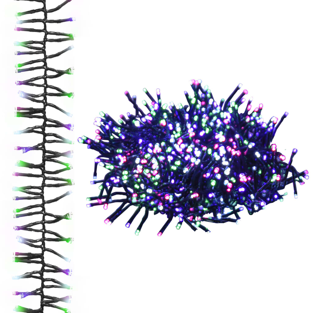 Guirlande lumineuse led 2000 leds pvc couleur pastel - multicolore pastel et vert foncé, 17 m, 1 - number 2.