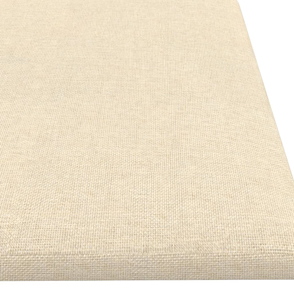 Vægpaneler 12 stk. 60x15 cm 1,08 m² stof cremefarvet - number 6.
