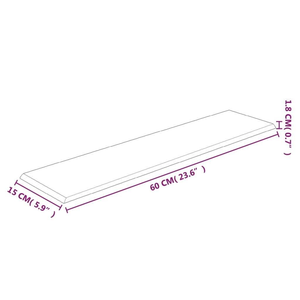 Vægpaneler 12 stk. 60x15 cm 1,08 m² stof cremefarvet - number 8.