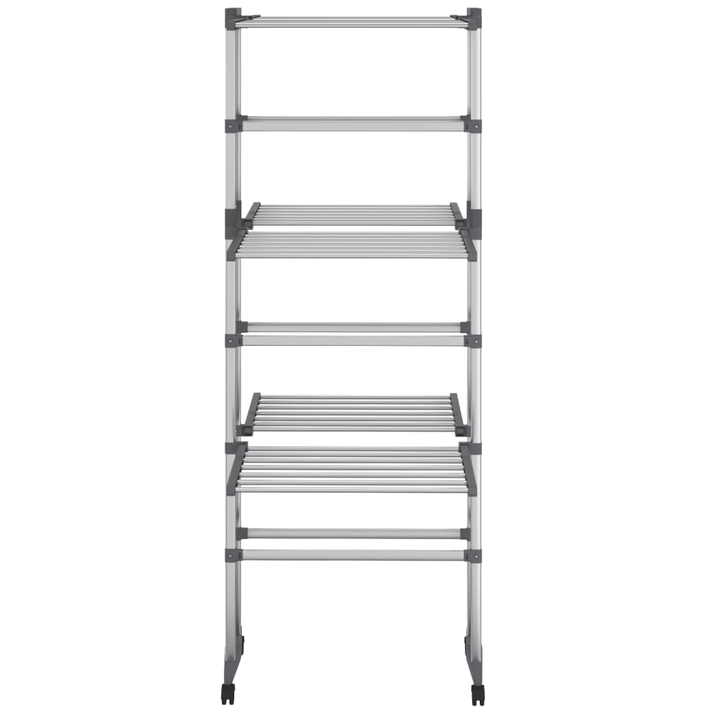 Drying rack 3 levels with wheels 60x70x129 cm silver - number 3.