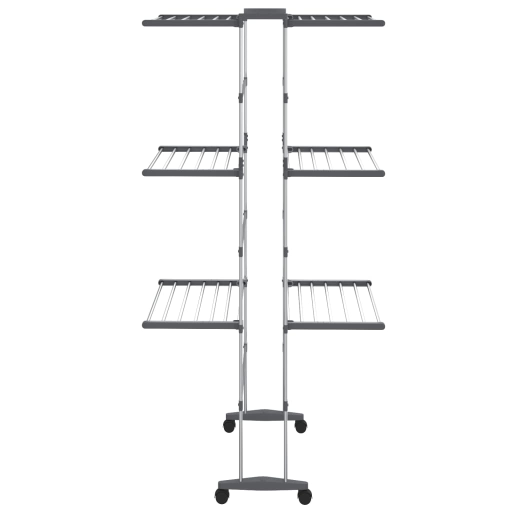 Drying rack 3 levels with wheels 60x70x129 cm silver - number 4.