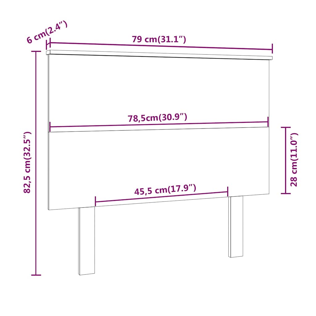 Sengegærde 79x6x82,5 cm massivt fyrretræ - naturfarvet, 79 x 82.5 cm, 1 - number 6.