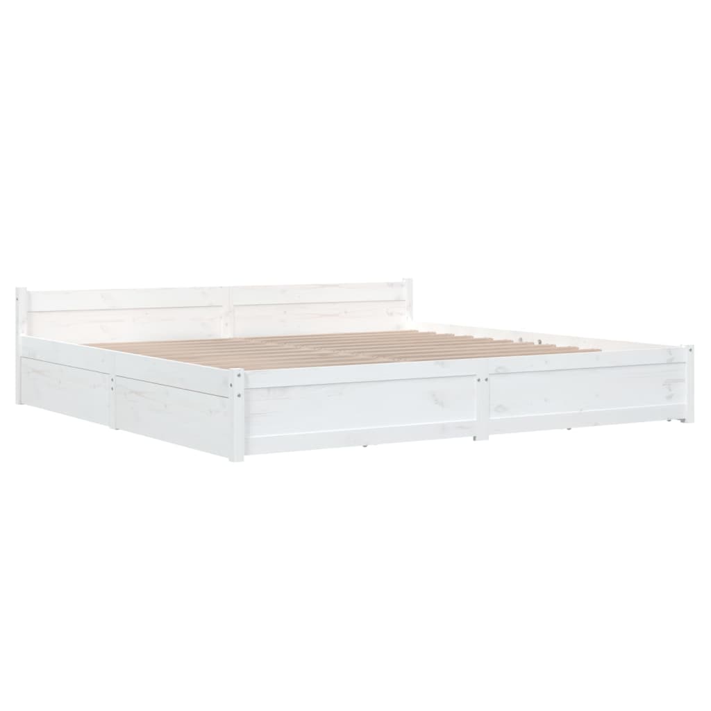 Bed frame with drawers 200x200 cm white - number 4.
