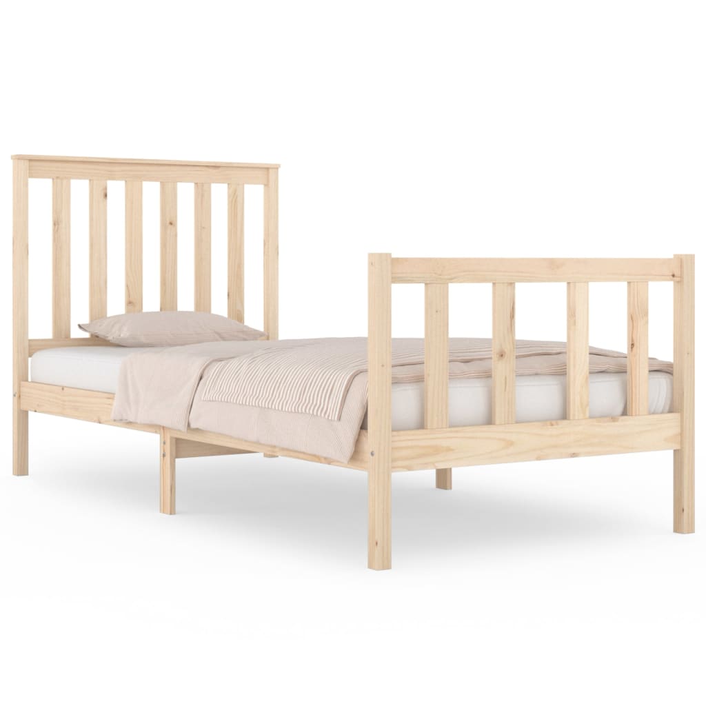 Bed frame solid pine - natural colour, 75 x 190 cm - number 2.