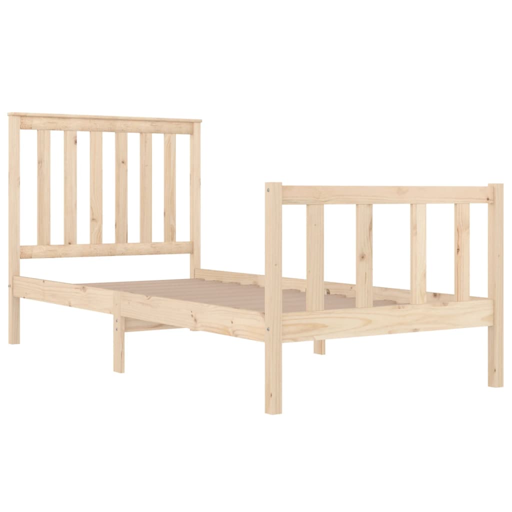 Bed frame solid pine - natural colour, 75 x 190 cm - number 4.